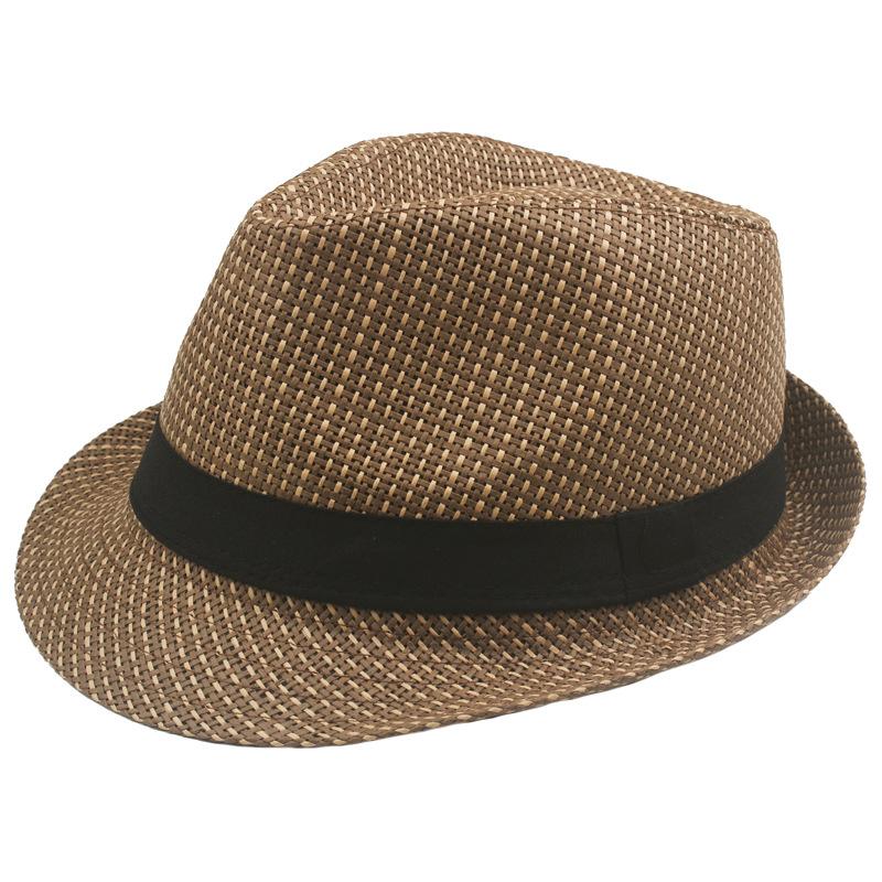 Jue Hat Sommer-Strohhut für Herren mittleren Alters und älterer Herren, britischer kleiner Zylinder, Outdoor-Sonnenschutz, Gentry-Hut