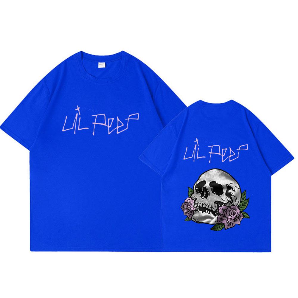 Rapper Lil Peep Cry Baby Skeleton Tshirt Unisex Women Clothing Fashion Vintage Hip Hop Oversized Tshirts Gothic Harajuku T Shirt