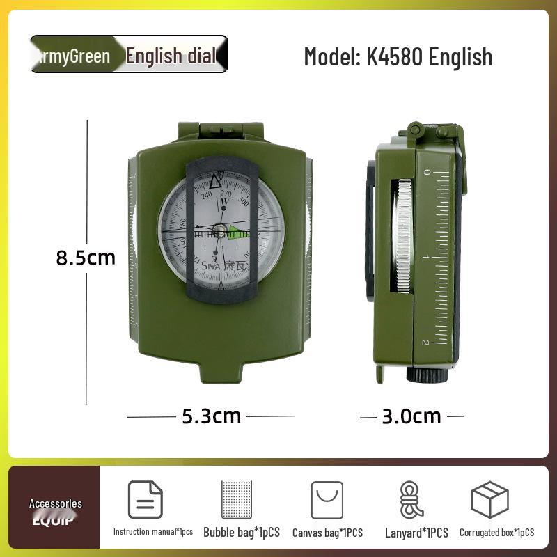 K4074 Hochpräziser Multifunktions-Leuchtkompass für den Außenbereich mit Neigungsmesser