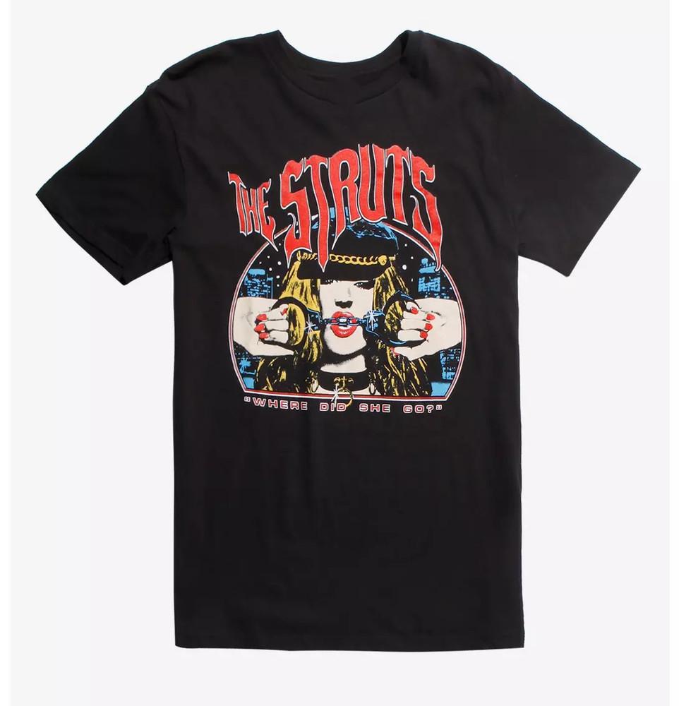Vtg The Struts Where Did She Go Cotton Black Full Size Unisex Shirt Unisex T-Shirt L