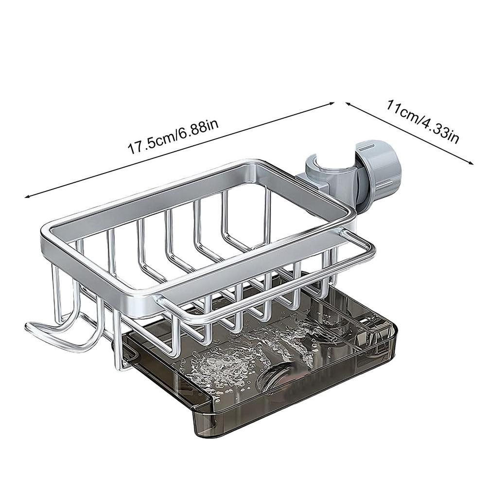 Kitchen sink faucet storage rack Versatile Faucet Drain Organizer Kitchen Sink Sponge Holder Faucet Storage Basket For Desktop