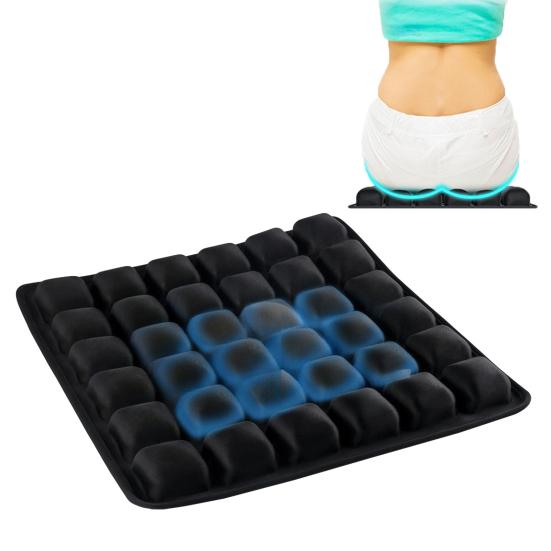 Nafukovací sedák cestovní polštář sedadlo do letadla s vestavěnou vzduchovou pumpou 36-komorový sedák pro dlouhé lety úleva od bolesti zad a kostrče