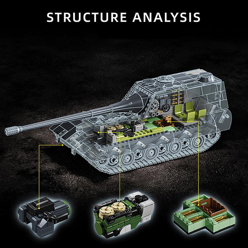 Army Style High-Quality World High-Quality War High-Quality 2 High-Quality Moc High-Quality Sturmgeschütz High-Quality E100 Construction Set