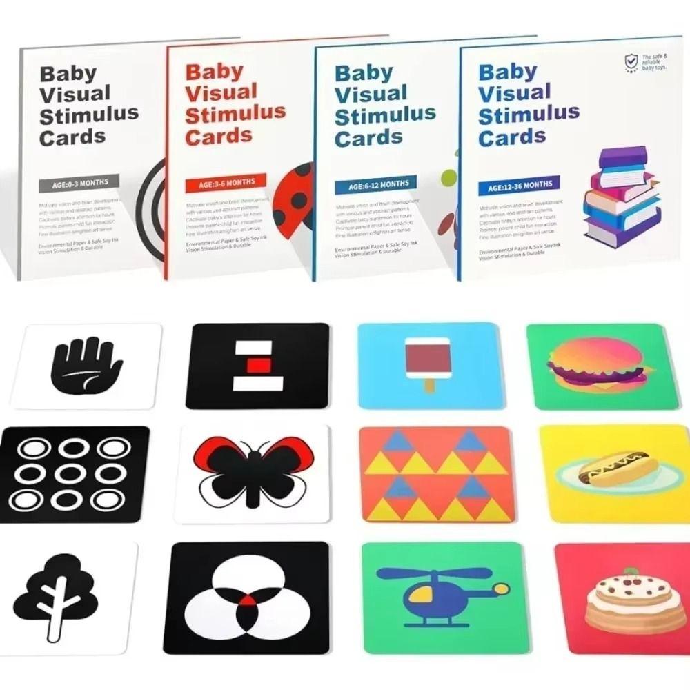 Montessori Baby Visual Stimulation Cards Sight Games Baby Flash Cards Newborns 0–36 Months