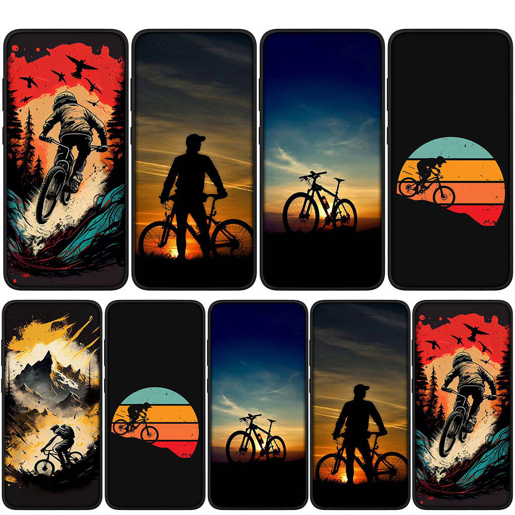 for Samsung Galaxy S25 S24 S23 iPhone 17 16 15 Xiaomi Redmi Note 14 13 12 11 Plus Pro Max Phone Case Art Wallpaper Mountain Bike Cycling OPPO Huawei