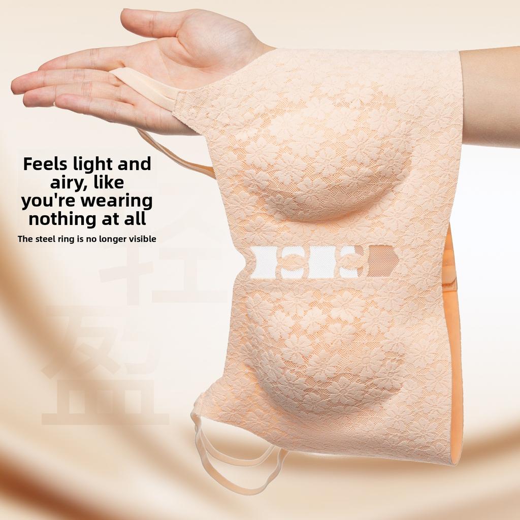 Taglia Grande Donna Estate Sexy Pizzo Schiena Bella Orecchie di Coniglio Coppe Petto Abbondante Mostra Piccolo Senza Tracce Raccoglie La Coppia di Lingerie da Latte