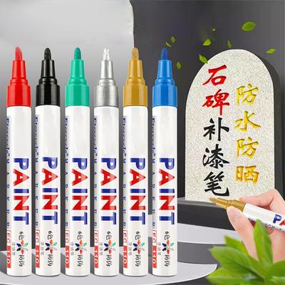 12 Pcs Permanent Paint Markers Oil Based Paint Pen Quick-Drying Permanent Marker for Plastic Cardboard Wood Metal Canvas