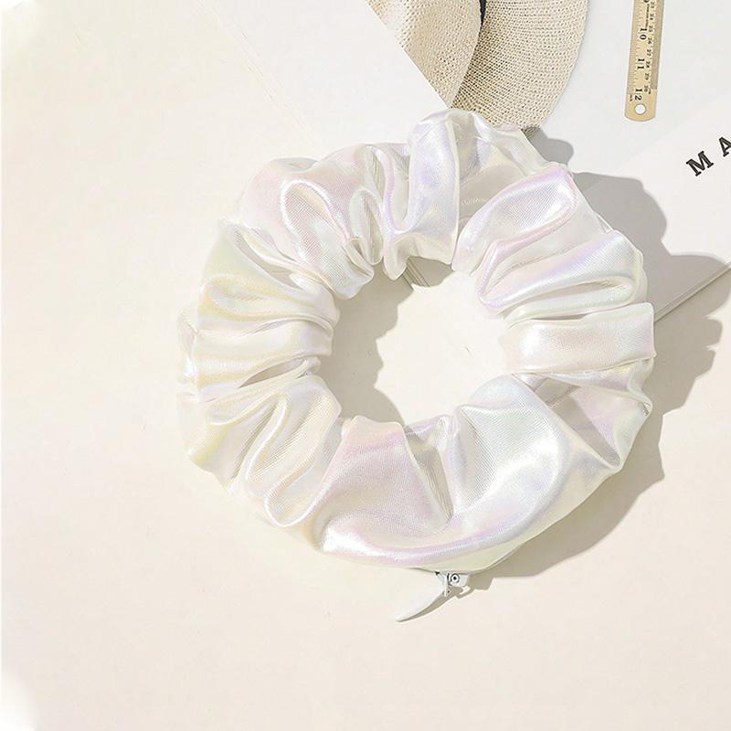 1pc Women's Multi Color Colorful PU Zipper Large Intestine Hair Ring Fashion Headband Hair Accessories Suitable for Parties