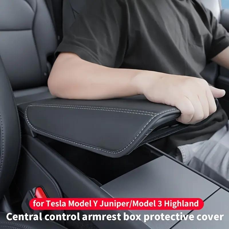 For Tesla Model 3 Highland / Y Juniper Central Control Armrest Box Protective Cover Soft Leather Handrail Box Pad Cover