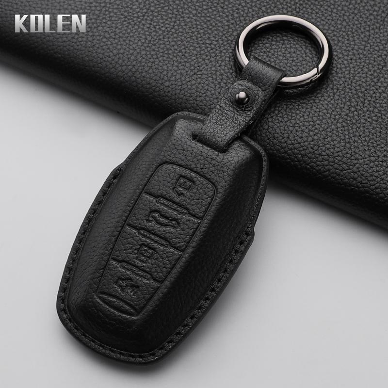 Leather Car Key Case Cover Shell For Great Wall Haval Jolion  H6 H7 H4 H9 F5 F7 F7X F7H H2S Gmw Dargo Protected Keychain Fob