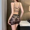 Night Club Sexy Wear Sexy Hot See Through Micro Pencil Skirt Fashion New Lace Black Wrap Hip Mini Skirts Pleated LongClothing for Women