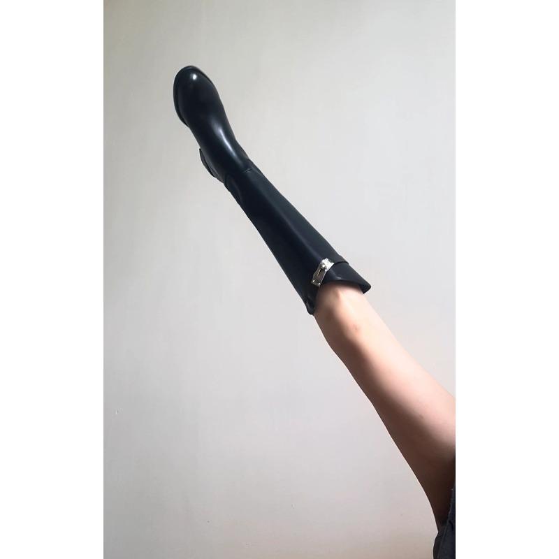 Slimming, Thick-heeled Boots, Women's Belt Buckle, Thick-soled Boots, High Boots, Long Boots, Women's Shoes