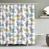 Blue Yellow Airplane Print Shower Curtain for Kids Bathroom Decor