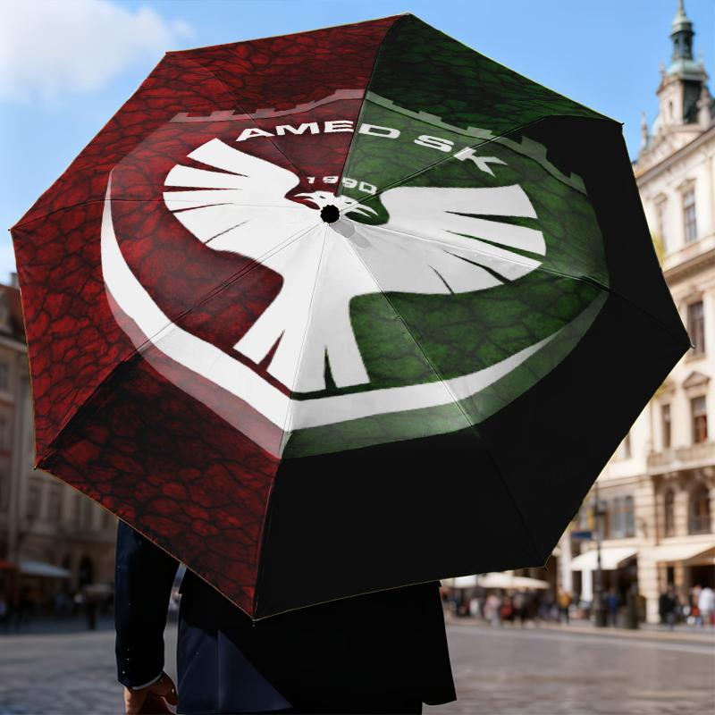 Amed Sk Crest Design Umbrella Folding umbrella, automatic umbrella 8-Frame for Travel, camping Use Gift for Halloween Christmas