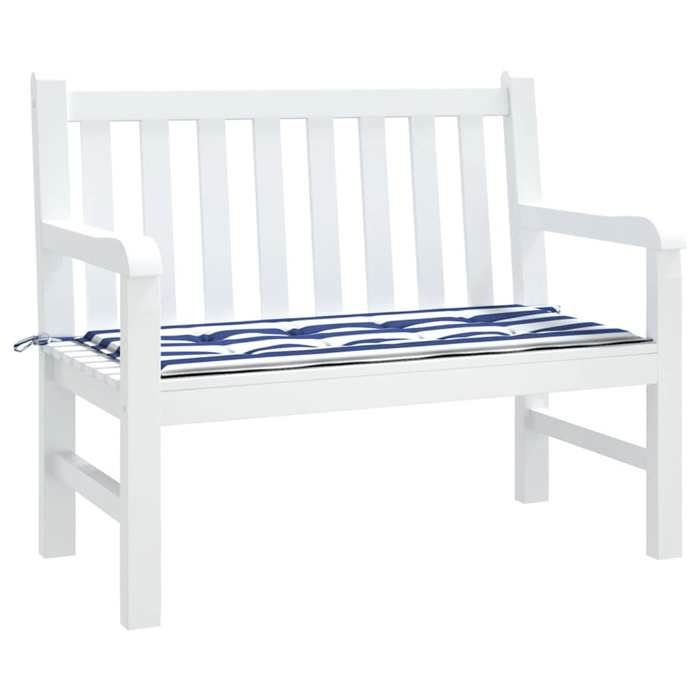 VidaXL Coussin de Banc de Jardin, Galette de Chaise Antidérapante, Décoration Terrasse Patio Salle de Séjour, Rayures Bleues 361113
