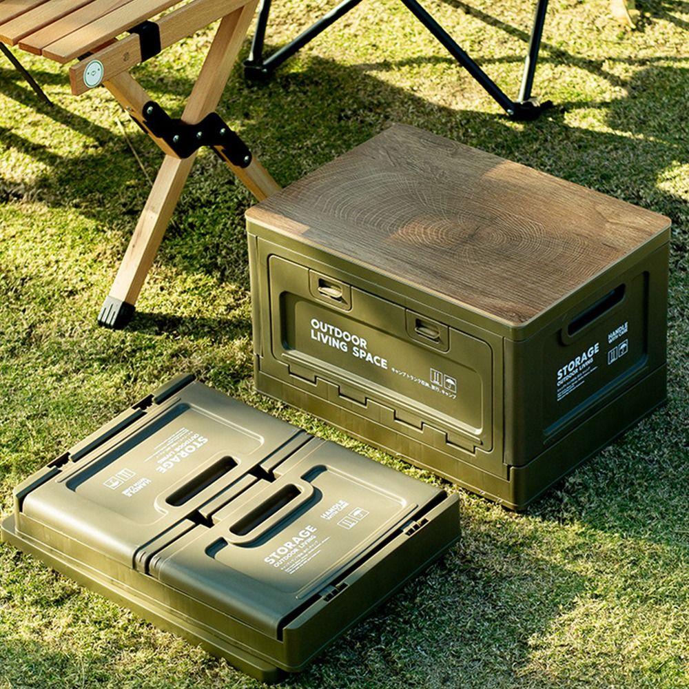 Collapsible Outdoor Sundries Storage Box 27L Foldable Trunk Organizer  Camping Equipment