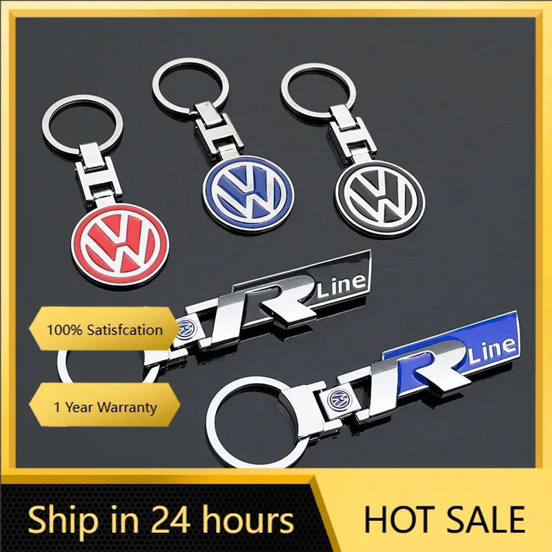 2025 Hot Volkswagen RLine Keychain With Brand Badge Genuine Zinc Alloy Anti-Theft Car Key Organizer Gift Pendant For Men Women S