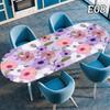 Oval Tablecloth Table Cover Waterproof Oil-Proof Elastic Kitchen Dining Room Wedding Party Table Cover Outdoor Picnic Camp Decor