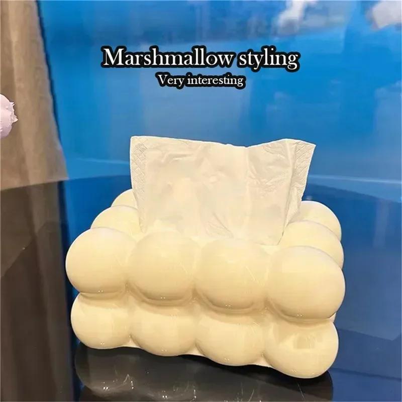 Marshmallow tissue box Household paper storage box Restaurant tissue box