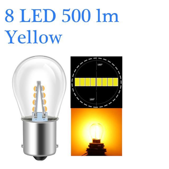 8 /16 3030 Chips Led P21w Ba15s Car Light S25 1156 Auto Vehicle Reverse Turning Signal Bulb Lamp Drl White 6000k 12v 24v