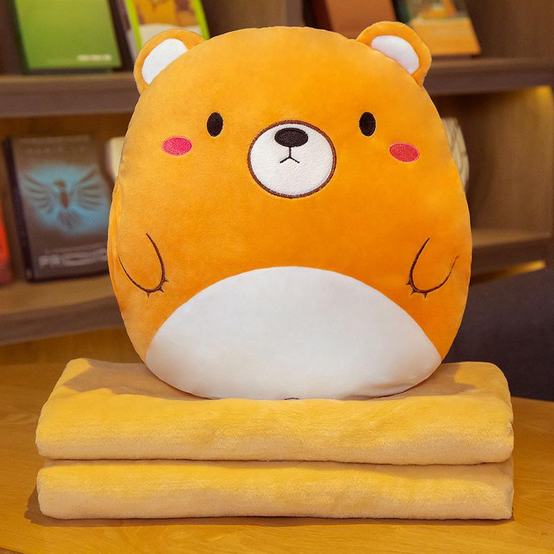 Fruit Animal 3-in-1 Pillow Blanket: Dual-Use Nap Pillow, Car Cushion, and Air Conditioning Blanket