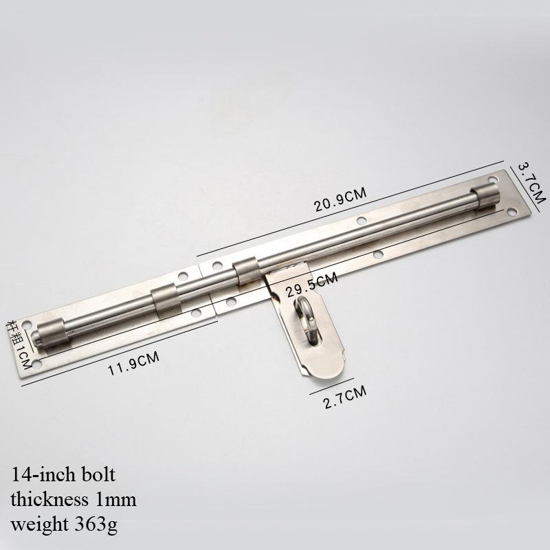 Thickened Stainless Steel Door Bolt Latch Security Door Bolt Latch Buckle Window Safety Lock Large Latch Home Decoration