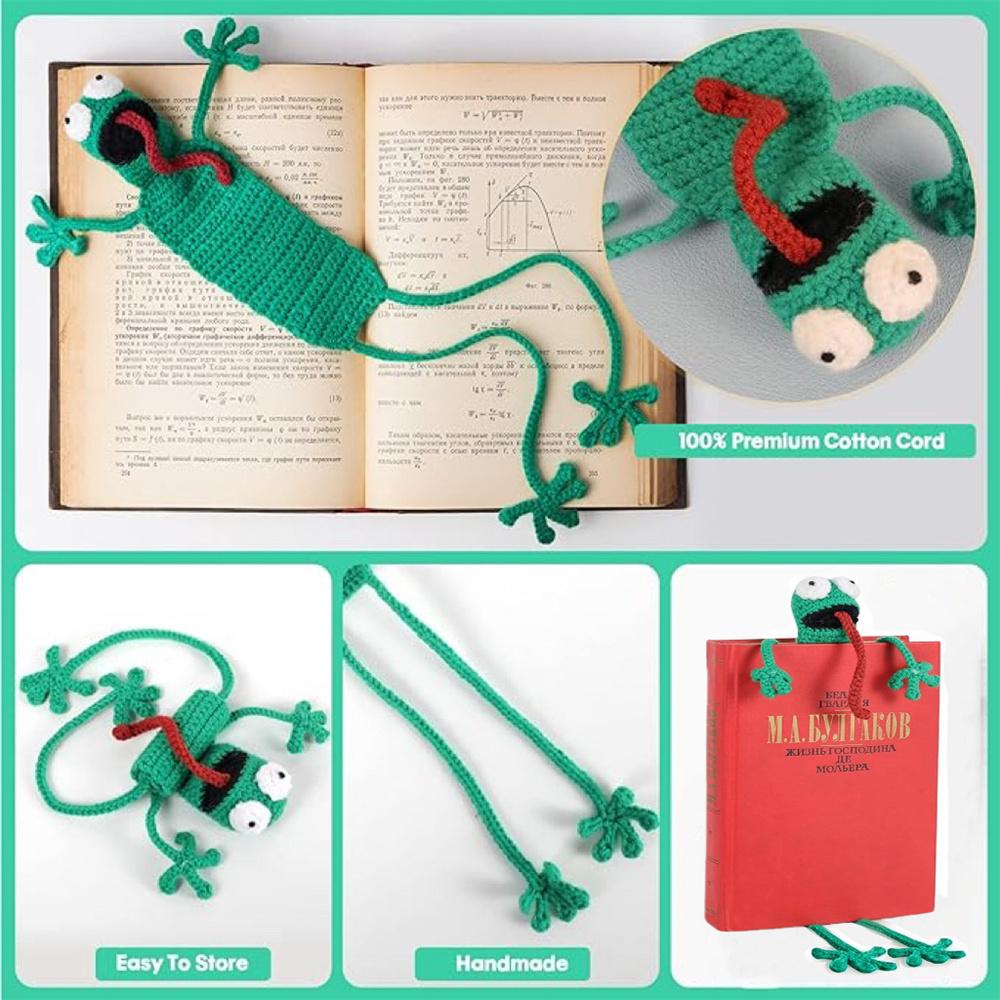 Handmade Knitted Animal Crochet Bookmark Cute Crochet Bookmark Kit for Birthday Christmas Gift Girl Teacher Reader Book Lover