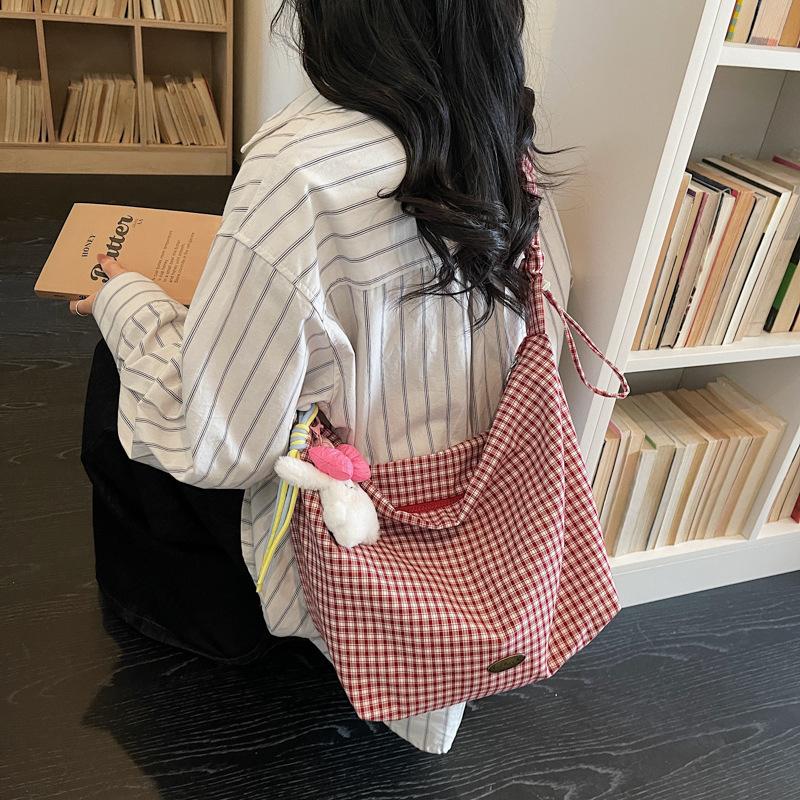 

New Trendy Plaid Crossbody Bags for Women Large Capacity Tote Shoulder Bag Fashi Lazy Style Versatile Texture Storage Bags