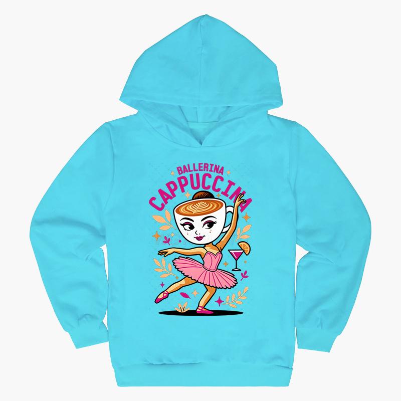 Funnu Mikina s kapucí Oblečení pro holčičky a kluky Potisk Balerína Cappuccina Módní Ležérní Mikiny Svršky