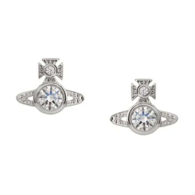 Vivienne Westwood Pattern Design Metal Earrings Women Earrings Silver 62010220P102P102 Basic Packaging-Dust Bag+Box