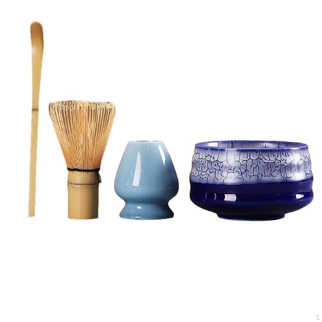 4 Pack Matcha Whisk Set, Complete Bowl Tea Making Tool Ceramic Kits,