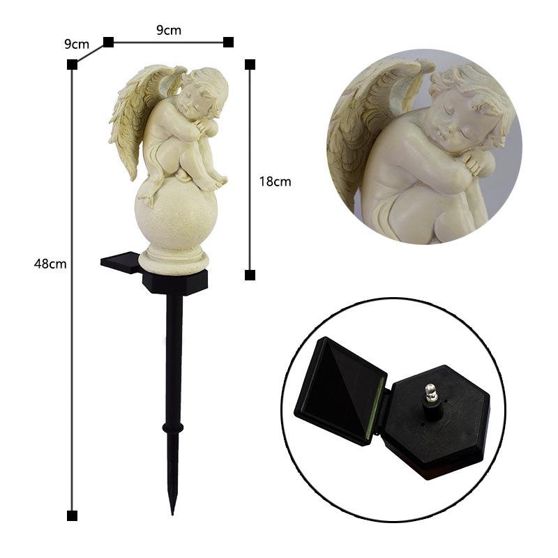 European Style Solar Angel Outdoor Lawn Light - Waterproof Resin Garden Decoration