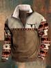 Men's 3D Print Half-Zip Long Sleeve Hoodie Jacket