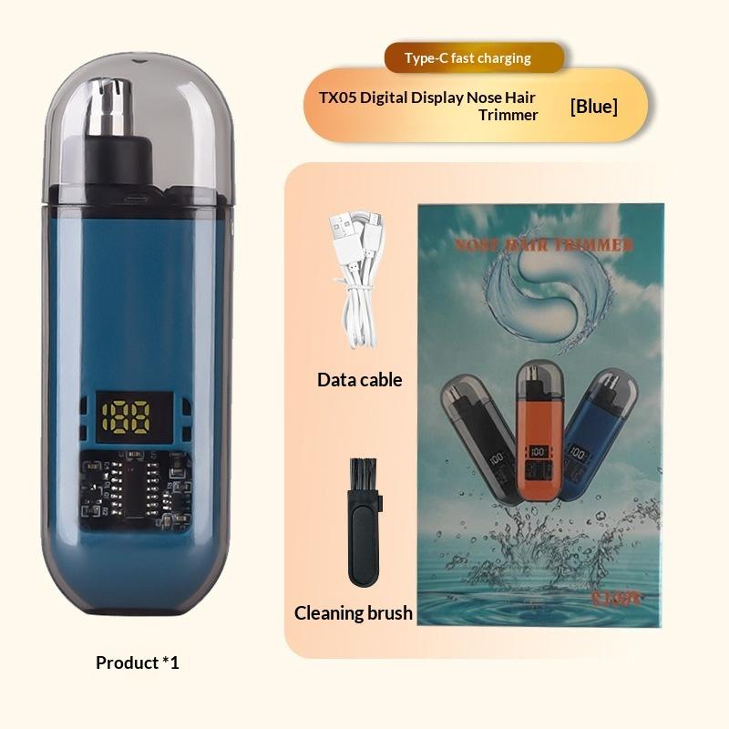 Usb Rechargeable Nose And Ear Hair Trimmer For Men, Mini Portable Electric Clipper, Quick Charging, Low Noise, Compact, Washable