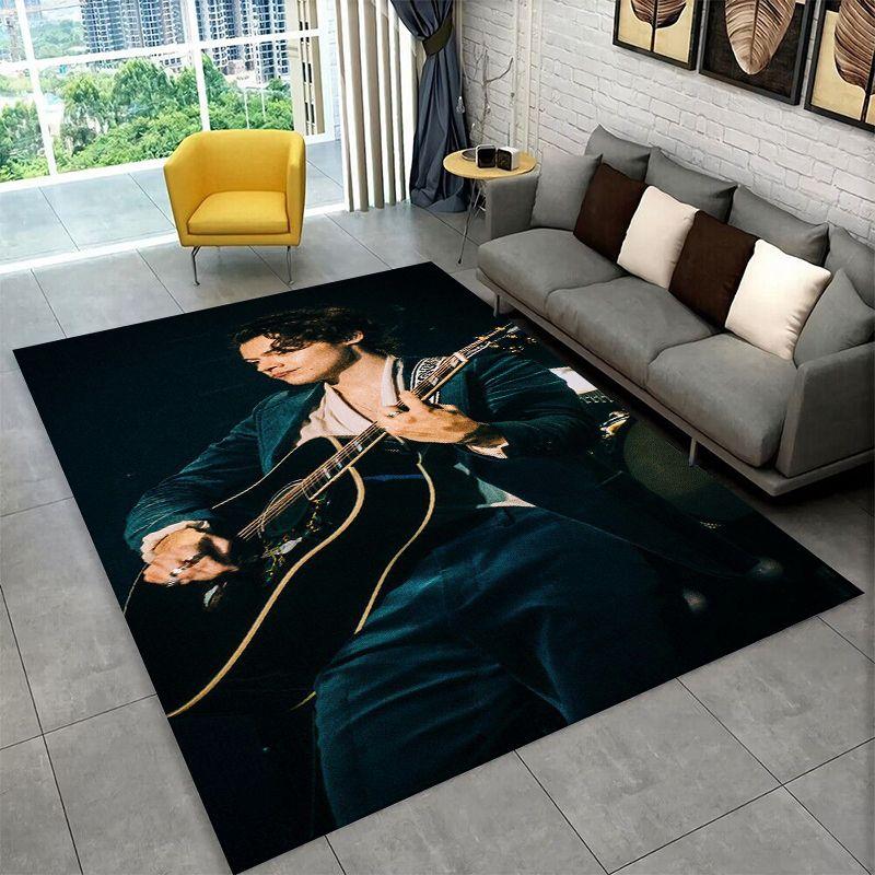 Tappeto alla moda Harry Styles Cantante Stella per Camera da Letto Soggiorno Divano Sala Giochi Zerbino Decorazioni per la Casa, Tappeto Area Bambini Antiscivolo