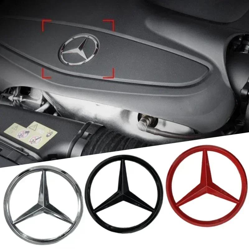 gxrdw2 2025 Hot 70mm Car Front Engine Cover Emblem Sticker for Mercedes Benz GLE GLA GLC ML W117 W117 W176 W177 W204 W205 W213 W253 Acc