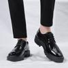Platform High Heel 4/7/9 CM Height Increase Casual Men Brogue Patent Leather Shoe Man Oxford Dress Shoes Elevator Formal Wedding