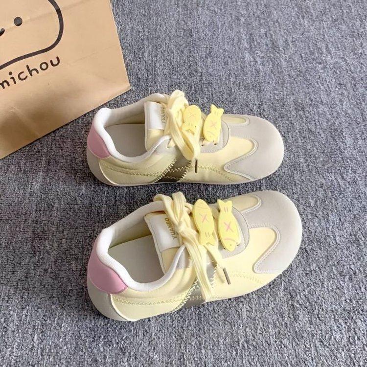 Dopamine niche original yellow thick baseplate shoes women's 2025 spring new mango head retro German training shoes women's