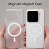 Magnetic Case For Xiaomi 15 14 13 Pro Mi 15 5G For MagSafe Matte Transparent Luggage Stripe Slim Back Cover Shockproof Bumper