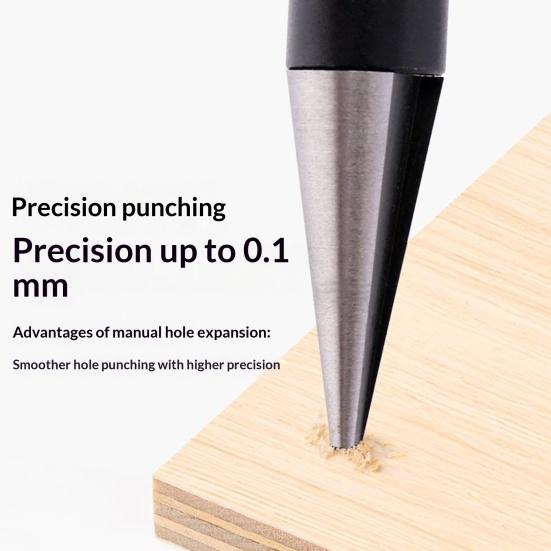 Multipurpose Manual Hole Punch Heavy Duty Metal 0-14mm Hole Puncher Reamer DIY Crafts Woodworking Hole Opener Drilling Tool
