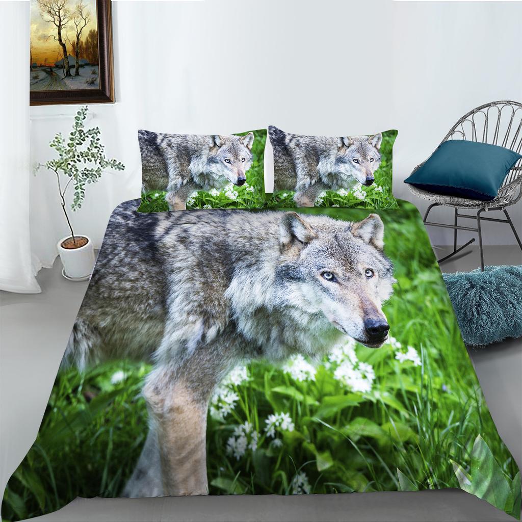 Wishshopify Fashion Wolf Series Polyester Bedding Two-Three-Piece Digital Printing