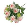 Realistic Eucalyptus and Small Rose Artificial Flowers for Living Room Decoration