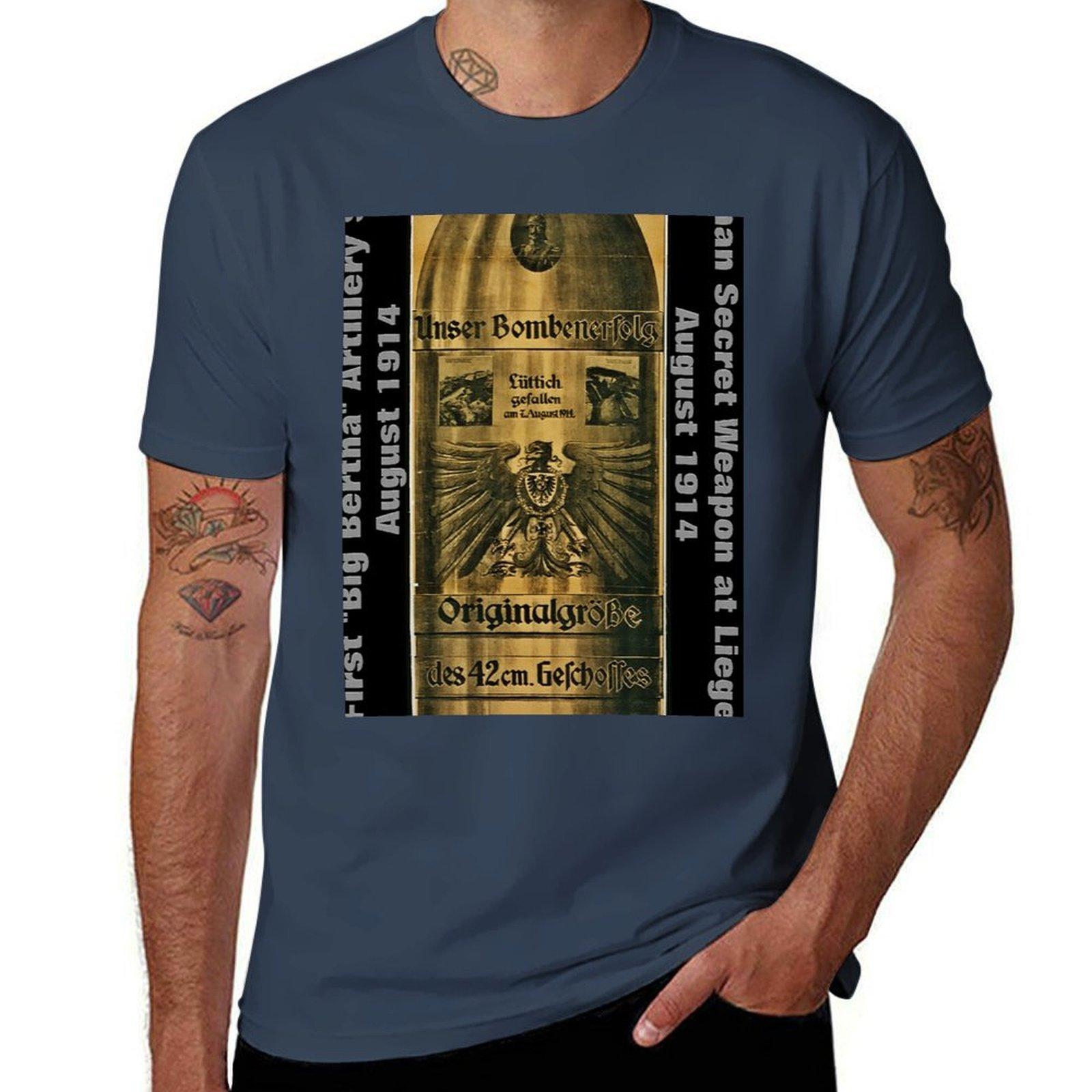 Big Bertha Artillery Shell August 1914 Tshirt Work Duty Casual Tshirt S