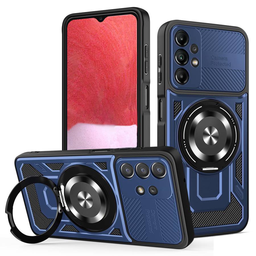 

Роскошный противоударный бронированный магнитный чехол для телефона Xiaomi Redmi Note 14 13 Pro Samsung Galaxy A33 A15 A35 5G S25 Plus S24 S23 Ultra с металлической кольцевой крышкой Xiaomi 15 синий