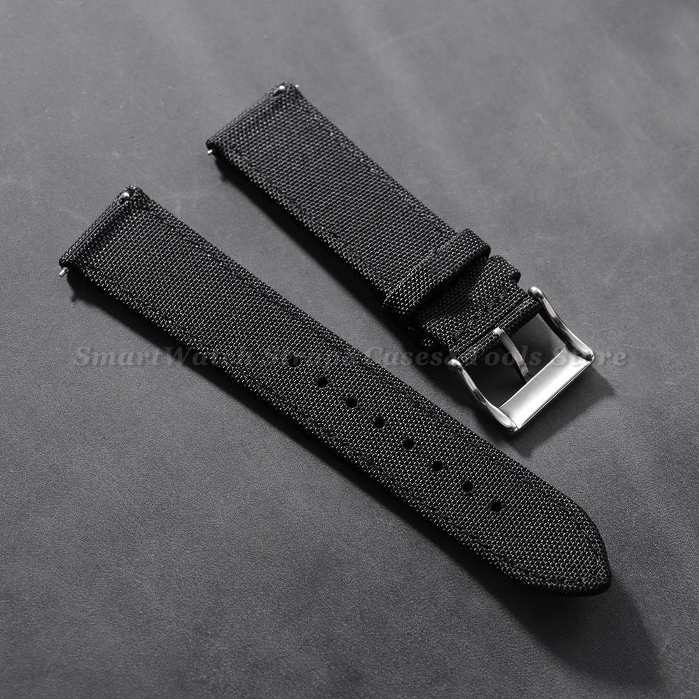 Wristband 20mm 22mm Sailcloth Watch Band Two-Sided Nylon Strap for Seiko for Omega Quick Release Army Sport Nylon Bracelet