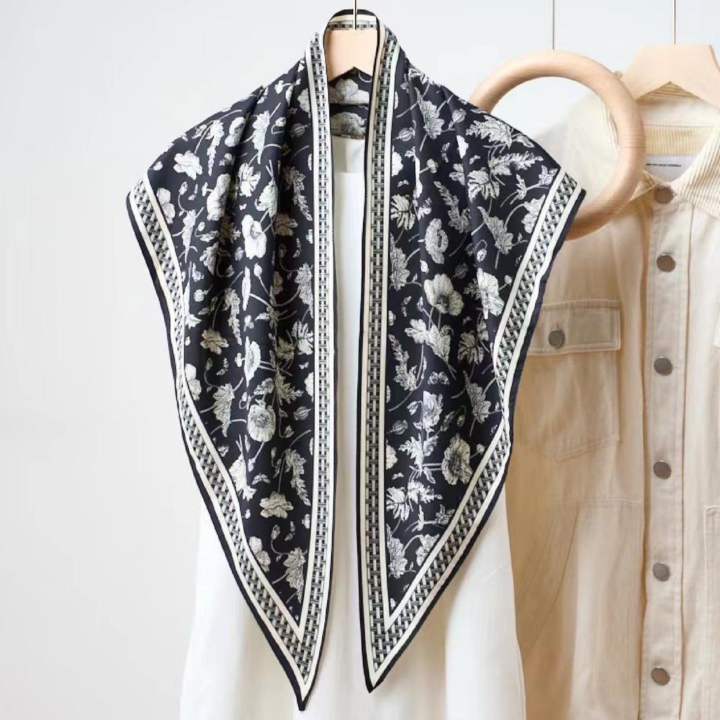 Waist Accessories Triangle Silk Scarf Waist Seal Women'S Decoration With Dress Waist Belt Accessories Scarf Vintage Polka Dots