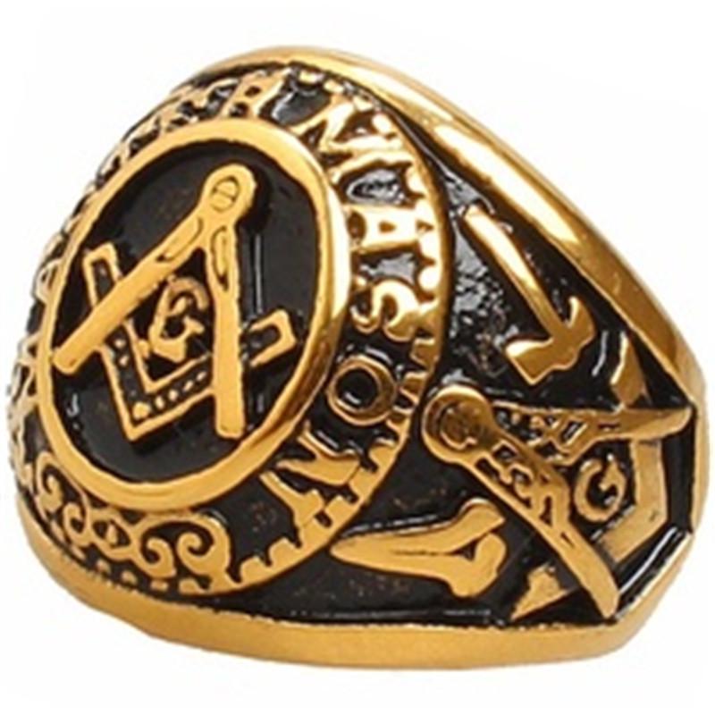 Европейские и американские кольца Ретро Позолоченные и черненые Мужские кольца 13