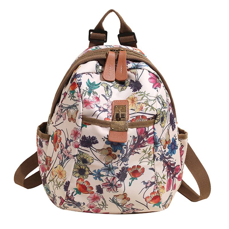 New flower cloth oblique span women s bag nylon cloth lightweight and simple women s single shoulder dumpling bag spring trendy bag women