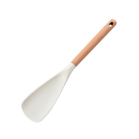 Silicone Spatula Non-Stick Cooking Spoon 3-in-1 Multi-Function Spatula with Ergonomic Wooden Handle High Temperature