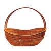 Rattan-Look Iron Frame Handbasket: Plastic Woven Flower, Vegetable, Shopping, Wedding Gift, Outdoor Restaurant Storage Basket.